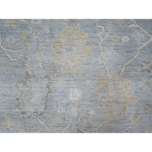 Load image into Gallery viewer, 8&#39;1&quot;x10&#39; Blue Gray, Hand Knotted With Natural Dyes, Wool Weft, Rural Flower Pattern All Over, Afghan Angora Oushak, Oriental Rug FWR534936