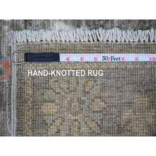 Load image into Gallery viewer, 2&#39;7&quot;x6&#39;1&quot; Nevada Gray, Hand Knotted, Wool Weft, Natural Dyes, Afghan Angora Oushak, Colorful Village Flower Elements All Over Design, Runner Oriental Rug FWR534954