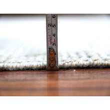 Load image into Gallery viewer, 10&#39;x14&#39; Powder Blue, Zig Zag Design Oulad Bousbaa Leaf Influence, Moroccan Weave, 100% Wool, Hand Knotted, Wool On Wool Oriental Rug FWR535008