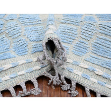 Load image into Gallery viewer, 11&#39;9&quot;x15&#39;1&quot; Little Boy Blue, Hi-low Embossed Pile, Vibrant And Soft Wool, Hand Knotted, Moroccan Weave Ben Ourain Design Oversized Oriental Rug FWR535014