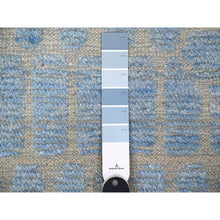 Load image into Gallery viewer, 11&#39;9&quot;x15&#39;1&quot; Little Boy Blue, Hi-low Embossed Pile, Vibrant And Soft Wool, Hand Knotted, Moroccan Weave Ben Ourain Design Oversized Oriental Rug FWR535014