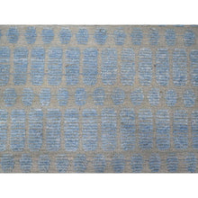 Load image into Gallery viewer, 11&#39;9&quot;x15&#39;1&quot; Little Boy Blue, Hi-low Embossed Pile, Vibrant And Soft Wool, Hand Knotted, Moroccan Weave Ben Ourain Design Oversized Oriental Rug FWR535014