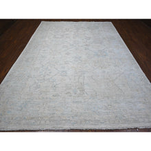 Load image into Gallery viewer, 9&#39;x11&#39;8&quot; Titan White, Afghan Angora Oushak, Hand Knotted With Wool Weft, Vegetable Dyes With Village Floral Elements All Over Design, Oriental Rug FWR535026