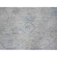 Load image into Gallery viewer, 9&#39;x11&#39;8&quot; Titan White, Afghan Angora Oushak, Hand Knotted With Wool Weft, Vegetable Dyes With Village Floral Elements All Over Design, Oriental Rug FWR535026