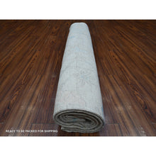 Load image into Gallery viewer, 9&#39;x11&#39;8&quot; Titan White, Afghan Angora Oushak, Hand Knotted With Wool Weft, Vegetable Dyes With Village Floral Elements All Over Design, Oriental Rug FWR535026