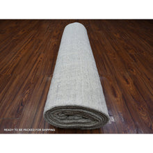 Load image into Gallery viewer, 9&#39;9&quot;x15&#39;4&quot; Porcelain White, Tone On Tone, Moroccan Weave Chiadma Leaf Design, Soft Organic Wool Hand Knotted, Natural Dyes, Oversized Oriental Rug FWR535038