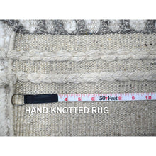 Load image into Gallery viewer, 9&#39;9&quot;x15&#39;4&quot; Porcelain White, Tone On Tone, Moroccan Weave Chiadma Leaf Design, Soft Organic Wool Hand Knotted, Natural Dyes, Oversized Oriental Rug FWR535038