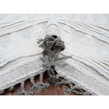 Load image into Gallery viewer, 10&#39;x14&#39;2&quot; Promenade White, Hand Knotted, Organic Wool Moroccan Weave Beni Ourain Geometric Design, Embossed Pile, Tone On Tone, Vegetable Dyes, Oriental Rug FWR535044