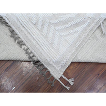 Load image into Gallery viewer, 10&#39;x14&#39;2&quot; Promenade White, Hand Knotted, Organic Wool Moroccan Weave Beni Ourain Geometric Design, Embossed Pile, Tone On Tone, Vegetable Dyes, Oriental Rug FWR535044