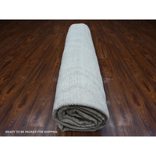 Load image into Gallery viewer, 10&#39;x14&#39;2&quot; Promenade White, Hand Knotted, Organic Wool Moroccan Weave Beni Ourain Geometric Design, Embossed Pile, Tone On Tone, Vegetable Dyes, Oriental Rug FWR535044