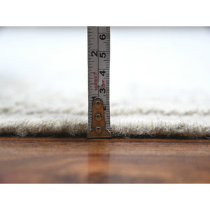 10'x14'2" Promenade White, Hand Knotted, Organic Wool Moroccan Weave Beni Ourain Geometric Design, Embossed Pile, Tone On Tone, Vegetable Dyes, Oriental Rug FWR535044