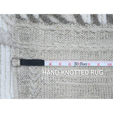 Load image into Gallery viewer, 10&#39;x14&#39;2&quot; Promenade White, Hand Knotted, Organic Wool Moroccan Weave Beni Ourain Geometric Design, Embossed Pile, Tone On Tone, Vegetable Dyes, Oriental Rug FWR535044