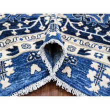 Load image into Gallery viewer, 11&#39;10&quot;x14&#39;5&quot; Ultramarine Blue, Natural Dyes, Hand Knotted, Oversized Peshawar With Tabriz Vase Design, 100% Wool, Oriental Rug FWR535062