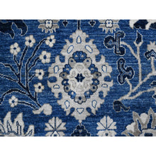 Load image into Gallery viewer, 11&#39;10&quot;x14&#39;5&quot; Ultramarine Blue, Natural Dyes, Hand Knotted, Oversized Peshawar With Tabriz Vase Design, 100% Wool, Oriental Rug FWR535062