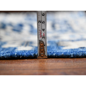 11'10"x14'5" Ultramarine Blue, Natural Dyes, Hand Knotted, Oversized Peshawar With Tabriz Vase Design, 100% Wool, Oriental Rug FWR535062
