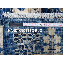 Load image into Gallery viewer, 11&#39;10&quot;x14&#39;5&quot; Ultramarine Blue, Natural Dyes, Hand Knotted, Oversized Peshawar With Tabriz Vase Design, 100% Wool, Oriental Rug FWR535062