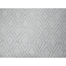 Load image into Gallery viewer, 9&#39;1&quot;x12&#39;1&quot; Tahira White, Diamond Repetitive Moroccan Weave Zemmour Design, Embossed Pile, Tone On Tone, Velvety Wool, Hand Knotted, Vegetable Dyes, Oriental Rug FWR535080