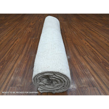 Load image into Gallery viewer, 9&#39;1&quot;x12&#39;1&quot; Tahira White, Diamond Repetitive Moroccan Weave Zemmour Design, Embossed Pile, Tone On Tone, Velvety Wool, Hand Knotted, Vegetable Dyes, Oriental Rug FWR535080