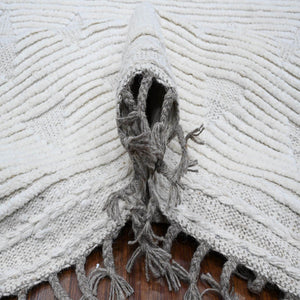8'10"x12'3" Lazy Gray and Light Beige, Embossed Pile Moroccan Weave Geometric Oulad Bousbaa Design, Tone On Tone, Vegetable Dyes, Organic Wool, Hand Knotted, Oriental Rug FWR535092