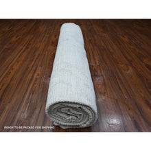 Load image into Gallery viewer, 8&#39;10&quot;x12&#39;3&quot; Lazy Gray and Light Beige, Embossed Pile Moroccan Weave Geometric Oulad Bousbaa Design, Tone On Tone, Vegetable Dyes, Organic Wool, Hand Knotted, Oriental Rug FWR535092