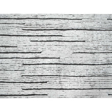 Load image into Gallery viewer, 9&#39;x13&#39;2&quot; Snow Cap White, Moroccan Weave Beni Ourain With All Over Line Pattern, Luxurious Pile, Hand Knotted, Soft Pure Wool, Special Size Oriental Rug FWR535140