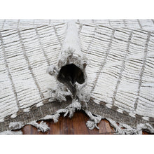 Load image into Gallery viewer, 12&#39;2&quot;x15&#39;2&quot; Paper White, Hand Knotted Oulad Bousbaa Natural Undyed Wool, Moroccan Weave Geometric Vertical Line Design, Oriental Oversized Rug FWR535152