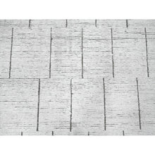 Load image into Gallery viewer, 12&#39;x16&#39;2&quot; Silky White, Moroccan Weave Chiadma Influenced Geometric Design, Hand Knotted, All Wool, Oversized Oriental Rug FWR535158