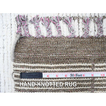 Load image into Gallery viewer, 12&#39;x16&#39;2&quot; Silky White, Moroccan Weave Chiadma Influenced Geometric Design, Hand Knotted, All Wool, Oversized Oriental Rug FWR535158