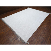 Load image into Gallery viewer, 9&#39;x12&#39;6&quot; Polar Bear White, Hand Knotted Beni Ourain Geometric Moroccan Weave Inspired Design, 100% Wool, Oriental Rug FWR535170