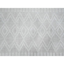 Load image into Gallery viewer, 9&#39;x12&#39;6&quot; Polar Bear White, Hand Knotted Beni Ourain Geometric Moroccan Weave Inspired Design, 100% Wool, Oriental Rug FWR535170