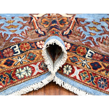 Load image into Gallery viewer, 11'2"x12'1" Skye Blue And Dusty Gray, Natural Wool, Hand Knotted, Vegetable Dyes, All Over Motif Super Kazak Oriental Squarish Rug FWR535194