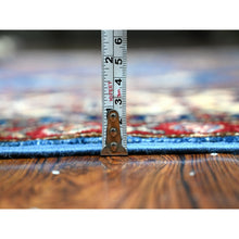 Load image into Gallery viewer, 6&#39;x6&#39; Berry Blue With Ivory Border, Afghan Super Kazak With All Over Geometric Medallions, Vegetables Dyes, Vibrant Wool, Hand Knotted Square Oriental Rug FWR535266