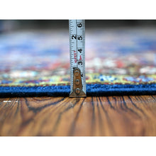 Load image into Gallery viewer, 6&#39;x6&#39; Boeing Blue And Falu Red, Afghan Super Kazak With Tribal Medallions Design, Natural Dyes, Pure Wool Hand Knotted, Square Oriental Rug FWR535272