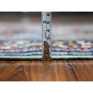 2'5"x6'10" Manatee Gray, Hand Knotted All Over Tribal Medallions, Vegetable Dyes, Afghan Super Kazak Pure Wool, Oriental Rug FWR535314