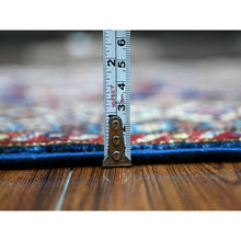 Load image into Gallery viewer, 2&#39;7&quot;x6&#39;4&quot; Yale Blue, Afghan Super Kazak With Geometric Medallions, Natural Dyes, All Wool, Hand Knotted Runner Oriental Rug FWR535344
