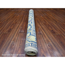 Load image into Gallery viewer, 5&#39;x6&#39;9&quot; Old Gold, All Natural Wool, Hand Knotted, Fusion Kazak, Colorful Caucasian Motifs Design, Oriental Rug FWR535386