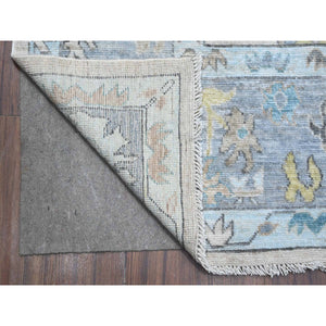 8'1"x15'7" Platinum Gray, Wool Foundation, Natural Dyes With Rural Floral All Over Design, Hand Knotted Afghan Angora Oushak, Xl Oriental Rug FWR535560