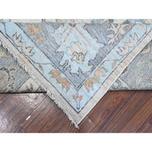Load image into Gallery viewer, 8&#39;1&quot;x15&#39;7&quot; Platinum Gray, Wool Foundation, Natural Dyes With Rural Floral All Over Design, Hand Knotted Afghan Angora Oushak, Xl Oriental Rug FWR535560