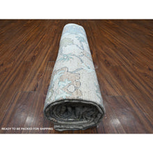 Load image into Gallery viewer, 8&#39;1&quot;x15&#39;7&quot; Platinum Gray, Wool Foundation, Natural Dyes With Rural Floral All Over Design, Hand Knotted Afghan Angora Oushak, Xl Oriental Rug FWR535560