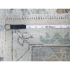 8'1"x15'7" Platinum Gray, Wool Foundation, Natural Dyes With Rural Floral All Over Design, Hand Knotted Afghan Angora Oushak, Xl Oriental Rug FWR535560