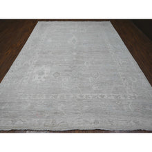 Load image into Gallery viewer, 8&#39;10&quot;x11&#39;5&quot; Pastel Gray, Wool Foundation, Hand Knotted, Afghan Angora Oushak, Natural Dyes, Village Motifs All Over Design, Oriental Rug FWR535584