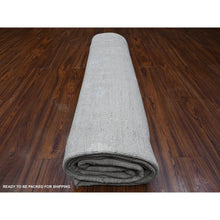 Load image into Gallery viewer, 8&#39;10&quot;x11&#39;5&quot; Pastel Gray, Wool Foundation, Hand Knotted, Afghan Angora Oushak, Natural Dyes, Village Motifs All Over Design, Oriental Rug FWR535584