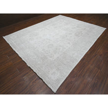 Load image into Gallery viewer, 8&#39;10&quot;x11&#39;6&quot; Huntington White, Wool Weft with Rural All Over Motifs Design, Vegetable Dyes, Hand Knotted, Afghan Angora Oushak, Oriental Rug FWR535608