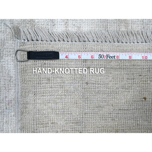 8'10"x11'6" Huntington White, Wool Weft with Rural All Over Motifs Design, Vegetable Dyes, Hand Knotted, Afghan Angora Oushak, Oriental Rug FWR535608