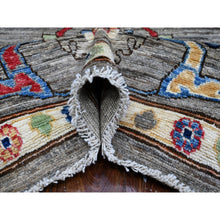 Load image into Gallery viewer, 8&#39;10&quot;x11&#39;7&quot; Perfect Gray, Wool Foundation, All Over Colorful Rural Elements, Afghan Natural Dyes, Hand Knotted Soft Pile, Angora Oushak, Oriental Rug FWR535614