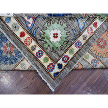 Load image into Gallery viewer, 8&#39;10&quot;x11&#39;7&quot; Perfect Gray, Wool Foundation, All Over Colorful Rural Elements, Afghan Natural Dyes, Hand Knotted Soft Pile, Angora Oushak, Oriental Rug FWR535614