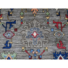 Load image into Gallery viewer, 8&#39;10&quot;x11&#39;7&quot; Perfect Gray, Wool Foundation, All Over Colorful Rural Elements, Afghan Natural Dyes, Hand Knotted Soft Pile, Angora Oushak, Oriental Rug FWR535614