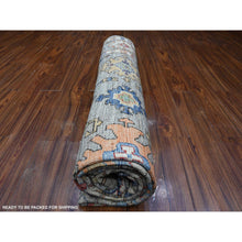 Load image into Gallery viewer, 8&#39;10&quot;x11&#39;7&quot; Perfect Gray, Wool Foundation, All Over Colorful Rural Elements, Afghan Natural Dyes, Hand Knotted Soft Pile, Angora Oushak, Oriental Rug FWR535614
