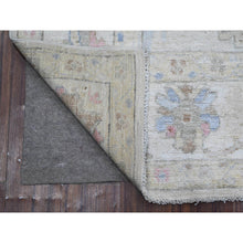 Load image into Gallery viewer, 5&#39;9&quot;x8&#39;9&quot; Night White, Wool Weft With Natural Dyes, Hand Knotted, Afghan Angora Oushak, All Over Tribal Floral Design, Oriental Rug FWR535710