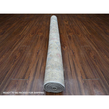 Load image into Gallery viewer, 5&#39;9&quot;x8&#39;9&quot; Night White, Wool Weft With Natural Dyes, Hand Knotted, Afghan Angora Oushak, All Over Tribal Floral Design, Oriental Rug FWR535710